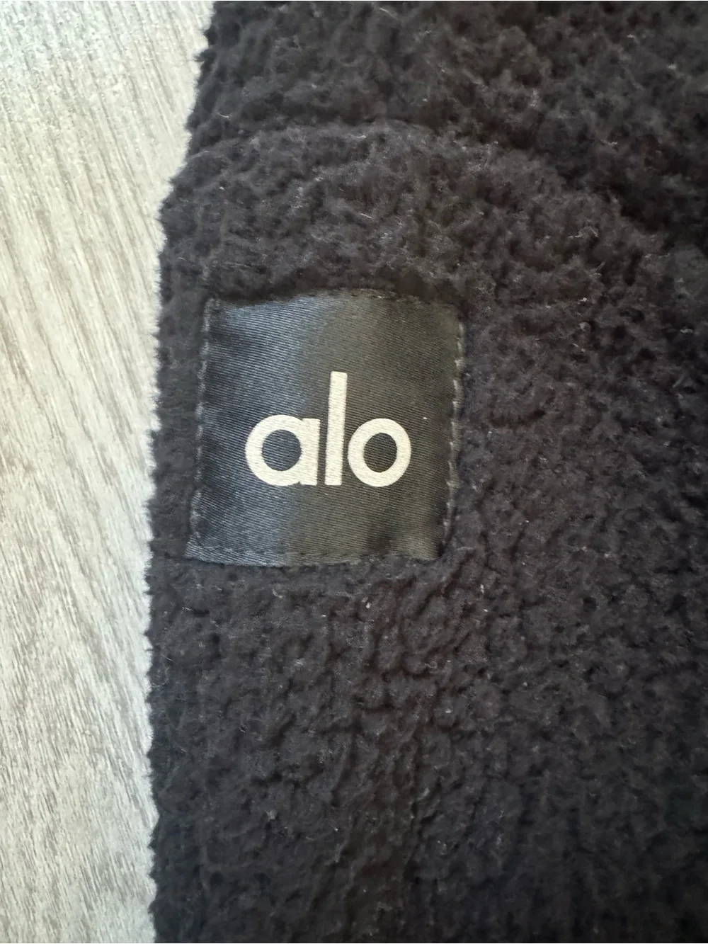 ALO Yoga Black Sherpa Zip-Up Jacket